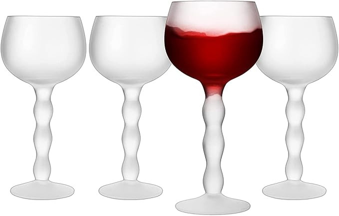 Aesthetic Cloud Elegant Crystal Wine & Water Glasses, Hand Blown, Premium Trendy Sand Blasted Gla... | Amazon (US)