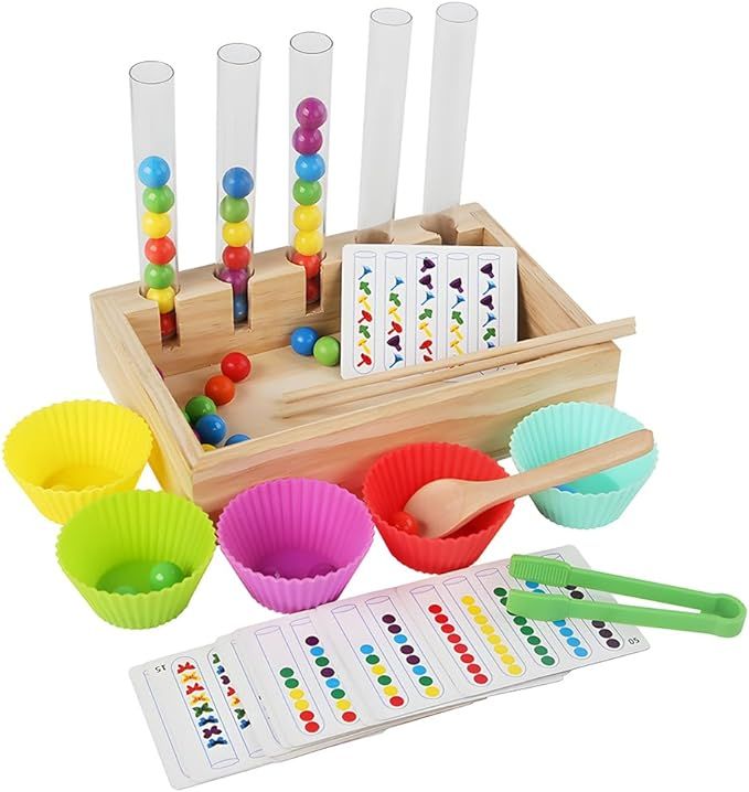 SWIMDOG Toddler Montessori Toys for 3 4 5 6 Years Old, Early Education Clip Beads Test Tube Toys,... | Amazon (US)