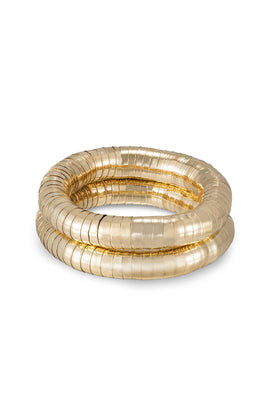 Liquid Gold Stretch Bracelet Set - 18k Gold Plated / One Size | Ettika