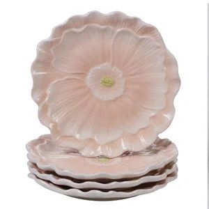 August Grove Rosemount 3D Pink Poppy Dessert Plate | Wayfair | Wayfair North America