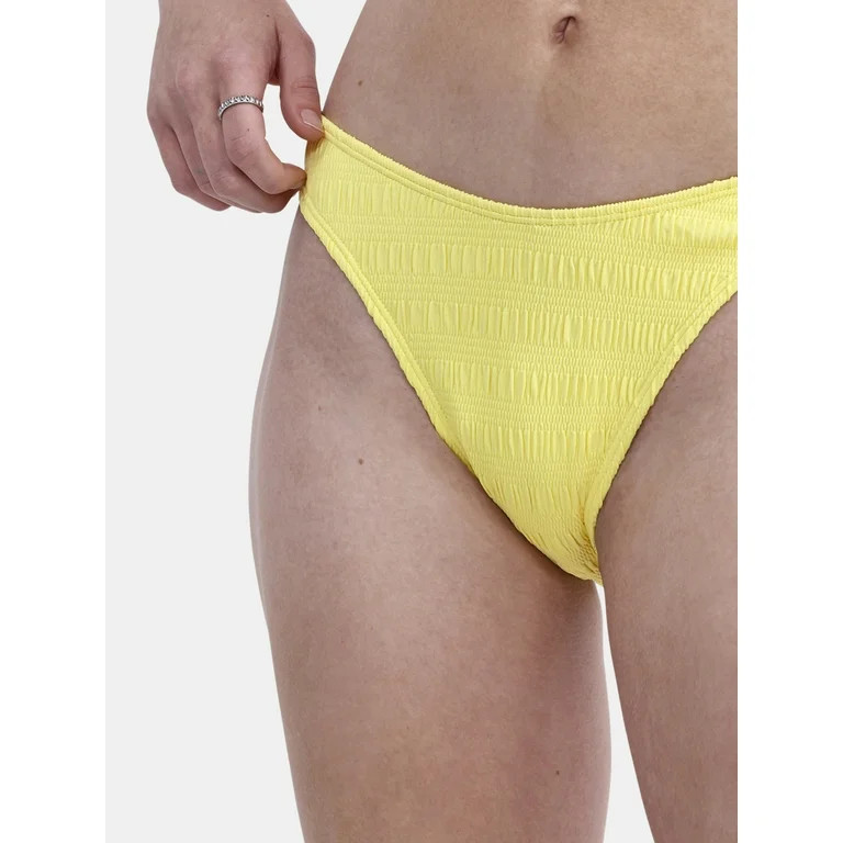 No Boundaries Women's Smocked High Leg Bikini Bottoms, Sizes XXS - XXL | Walmart (US)