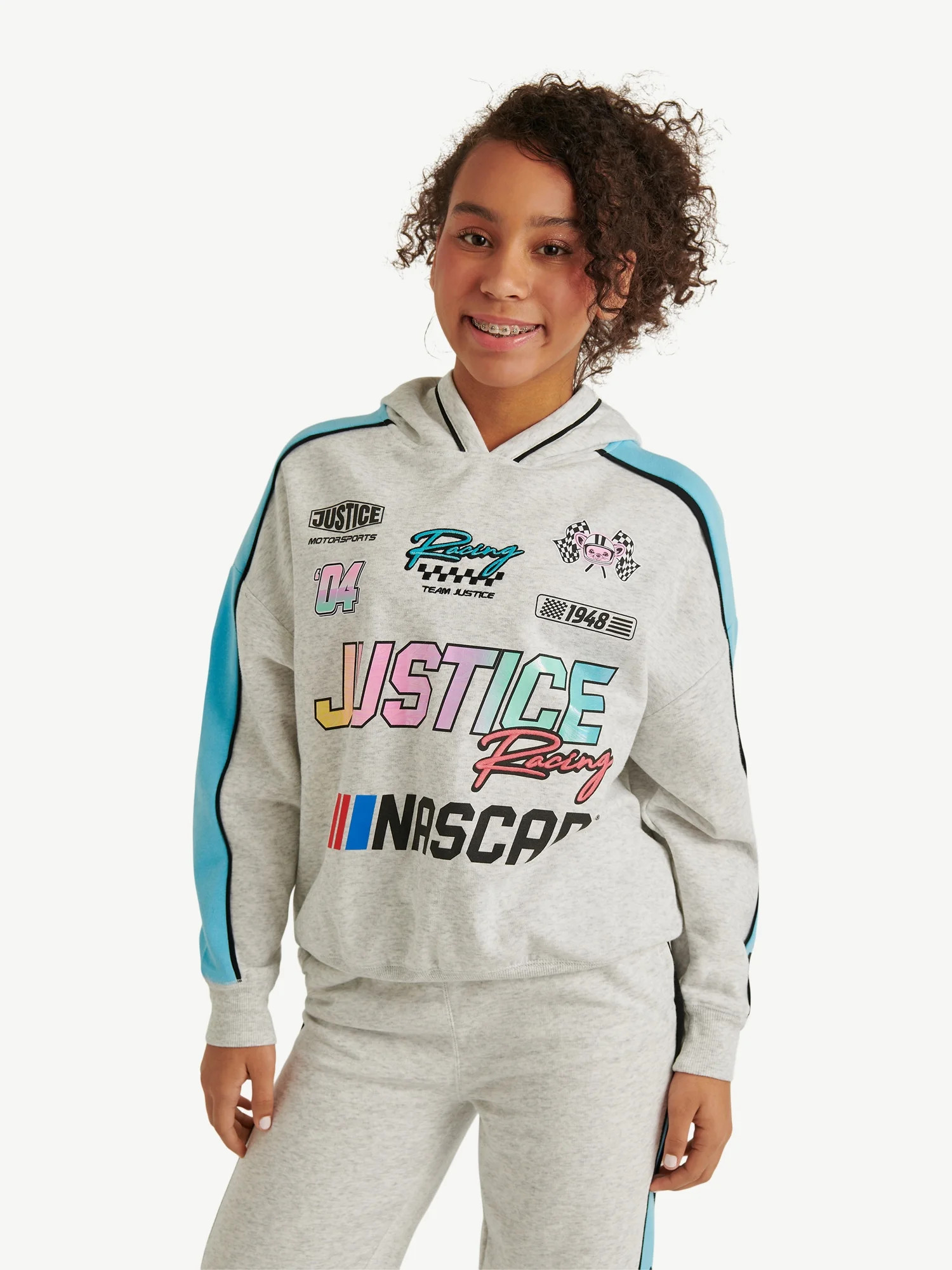 Justice Girl's NASCAR X Justice Collab Hoodie, Sizes XS - XLP | Walmart (US)