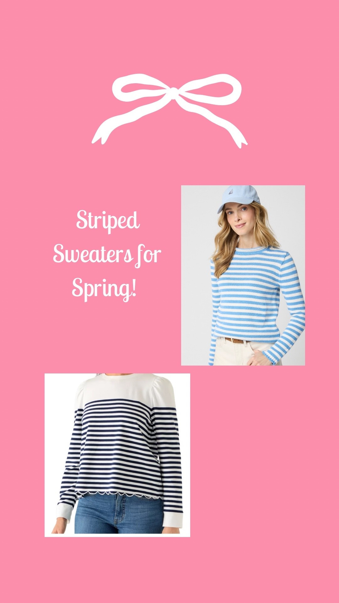 Looking for a striped sweater for Spring?! These two options are perfect for spring and come in their own unique style! 

Spring outfits • spring outfit ideas • business casual outfits • knitwear • spring sweaters 

#LTKootd #LTKSeasonal #LTKdayinmylife