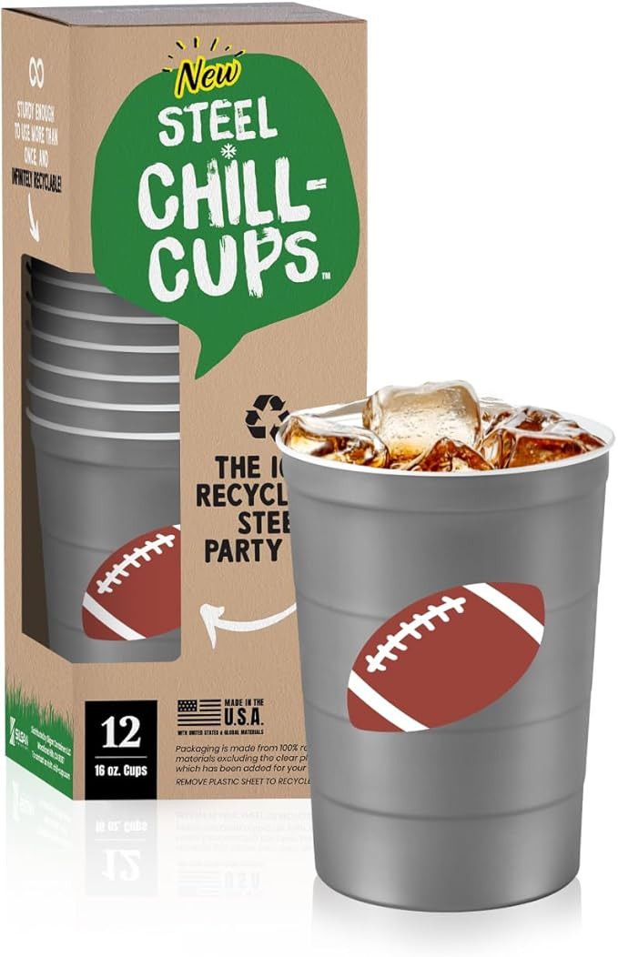16 oz. Party Cup Football 'It's Good' Goal Post Design for Cold Drinks, Durable, Disposable, Recy... | Amazon (US)