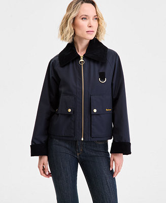 Women's Nora Oversized-Collar Utility Jacket | Macy's