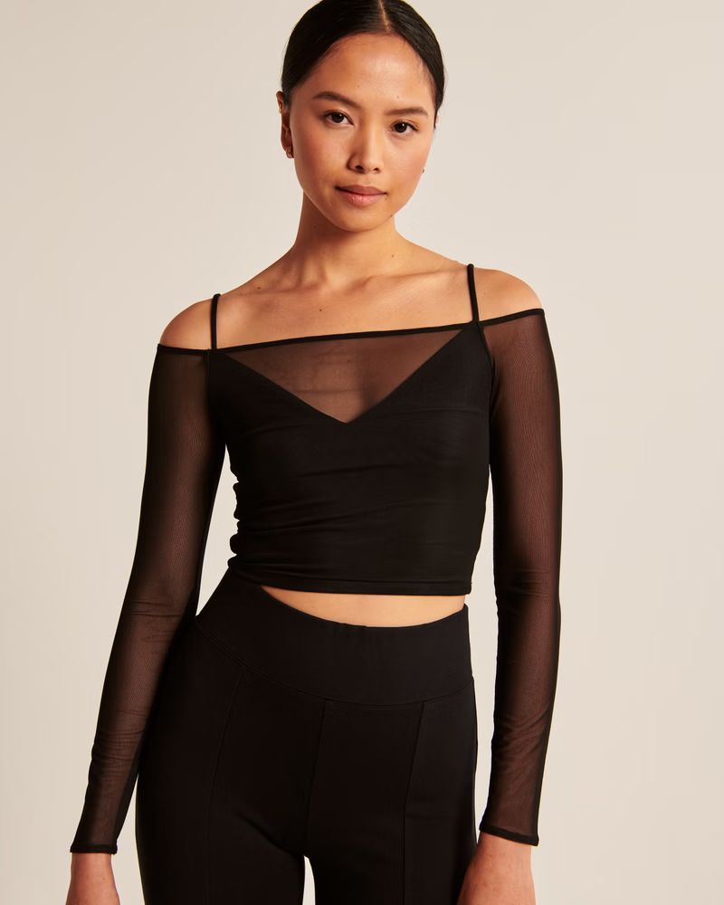 Women's Strappy Mesh Top | Women's Tops | Abercrombie.com | Abercrombie & Fitch (US)