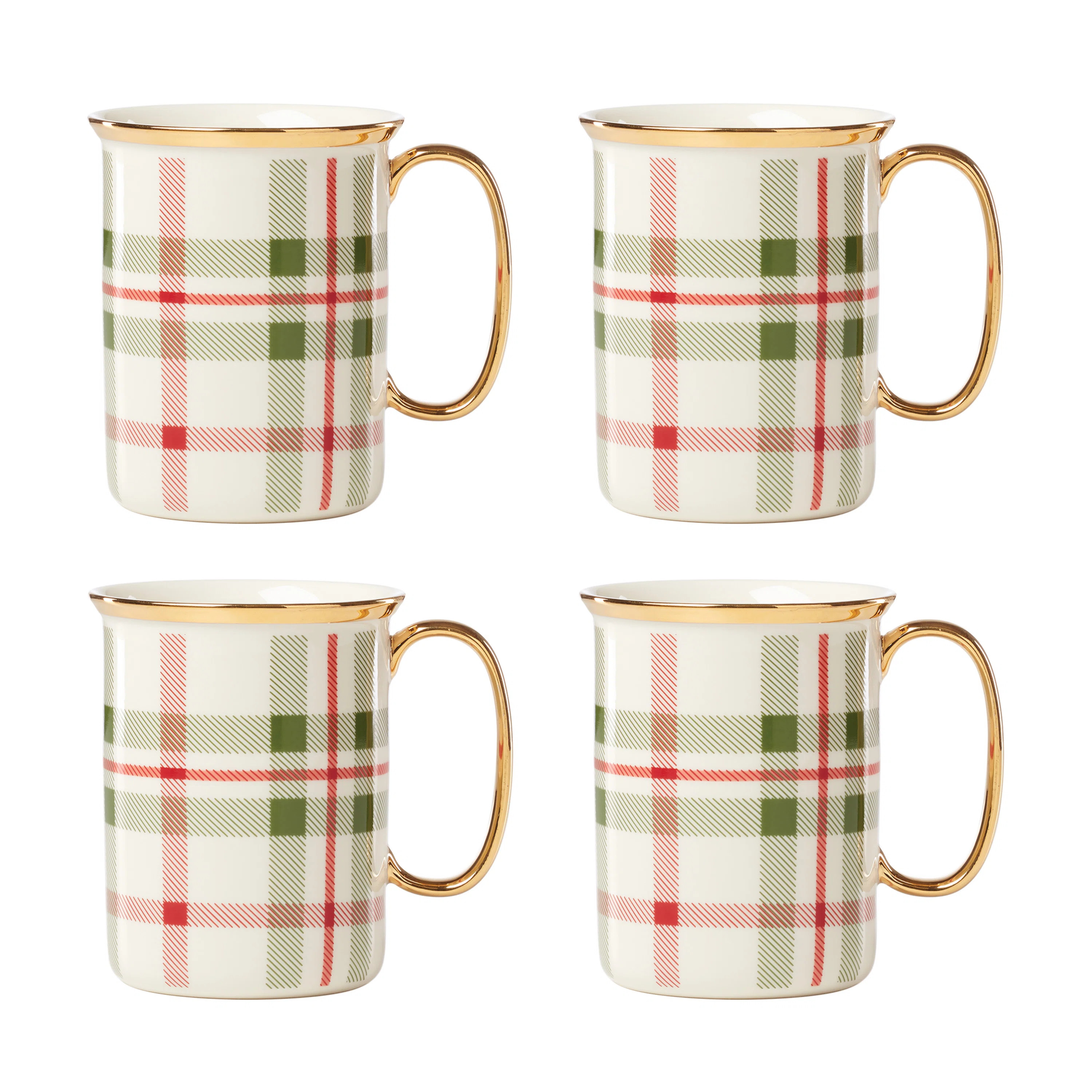 Lenox Holiday Plaid Mugs, Set Of 4 | Wayfair | Wayfair North America