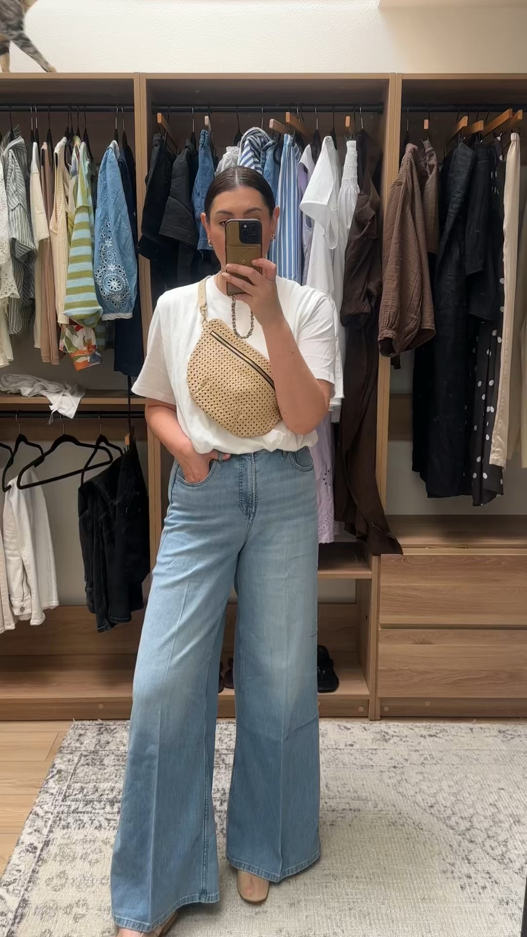 Been loving these @Spanx jeans so much lately! They’re so so soft and light, perfect for later in summer too. I’m in the large, could have done a medium bc they run generously. 
#spanxpartner