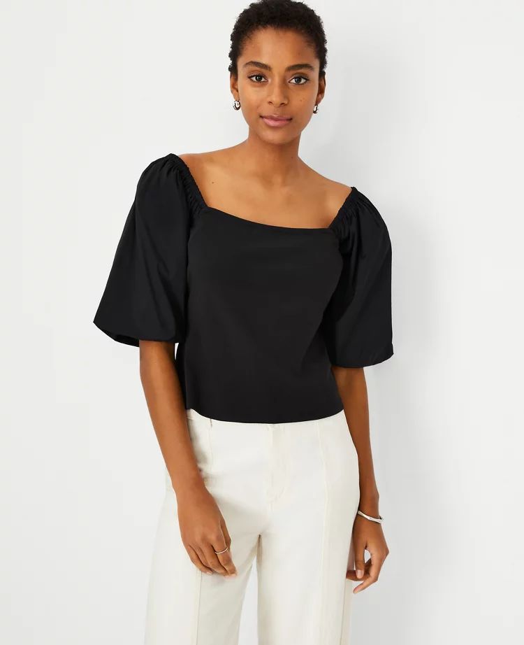 Square Neck Puff Sleeve Top | Ann Taylor (US)