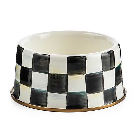 Courtly Check Enamel Pet Dish - Medium | MacKenzie-Childs