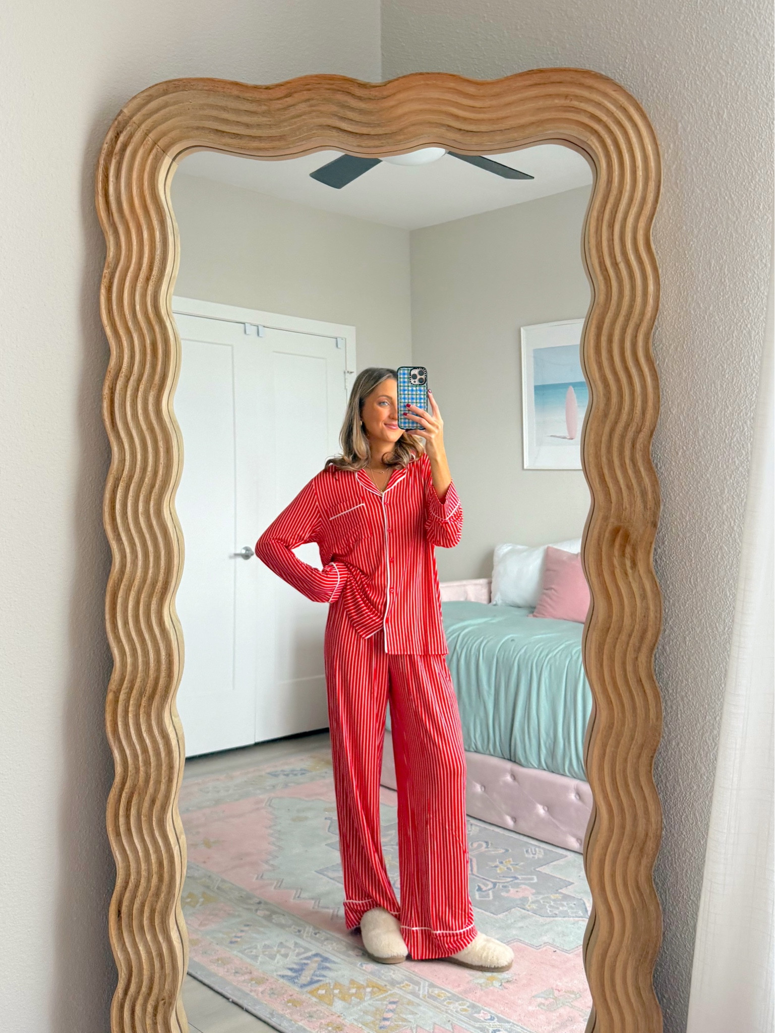 aerie cozy winter outfit idea- 40-50% off everything for cyber week. ❤️🎄 wearing an small in the pajamas 

#LTKootd