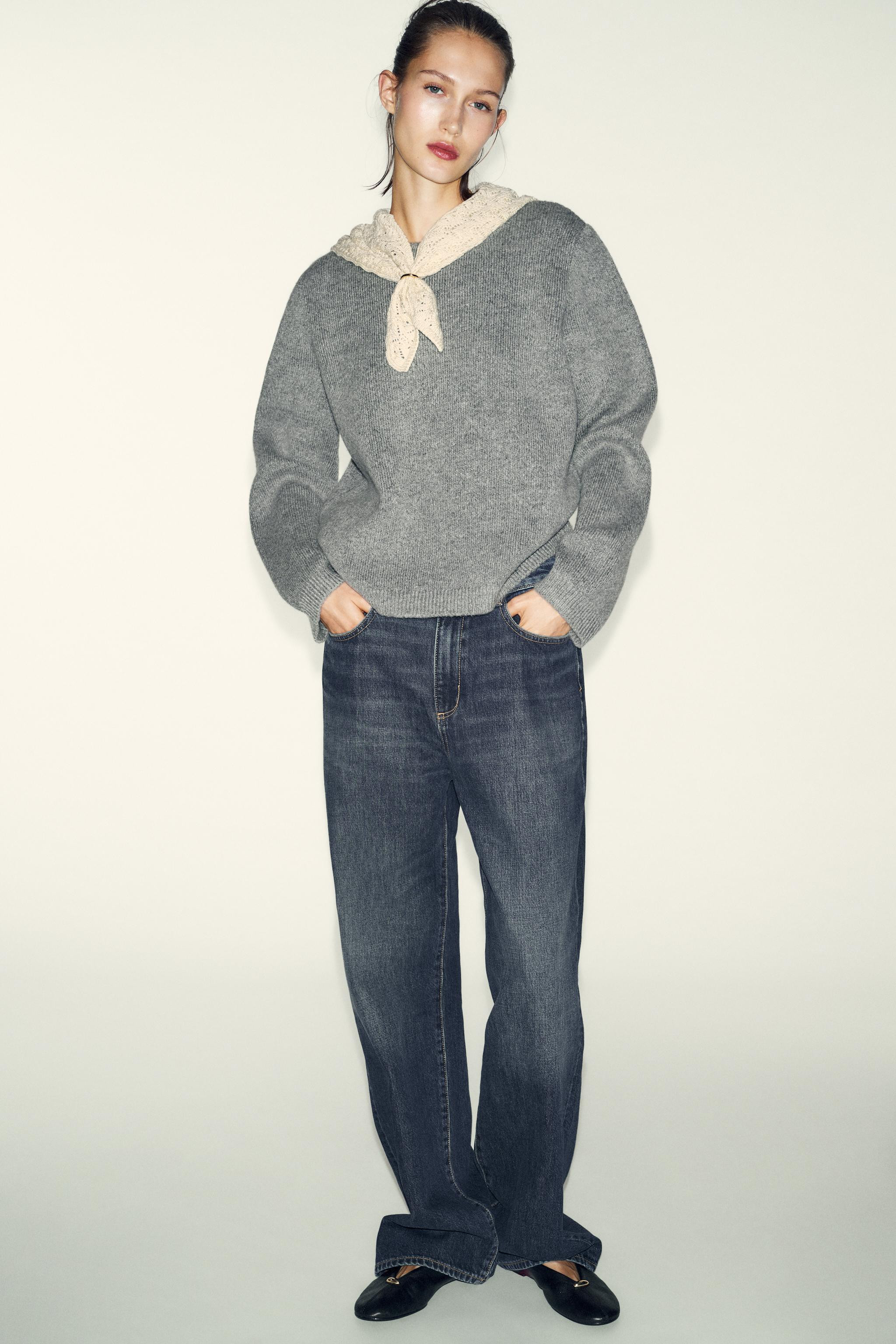 COMBINED SCARF KNIT JUMPER | Zara AU