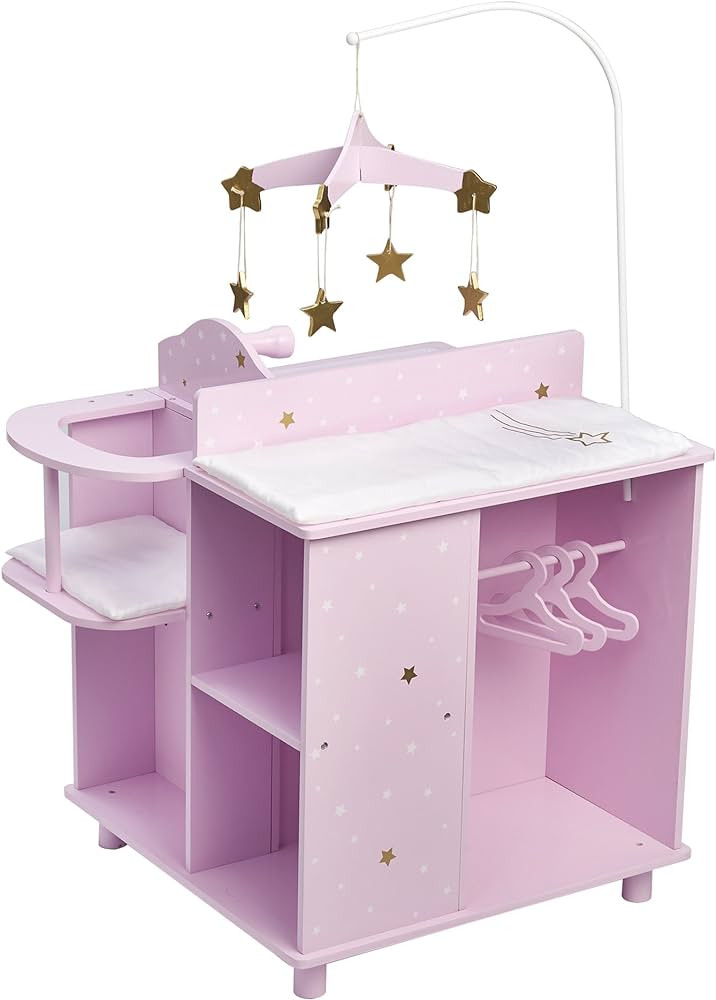 Olivia's Little World Baby Doll Changing Station with Built-in Baby Doll High Chair, Closet, Shel... | Amazon (US)