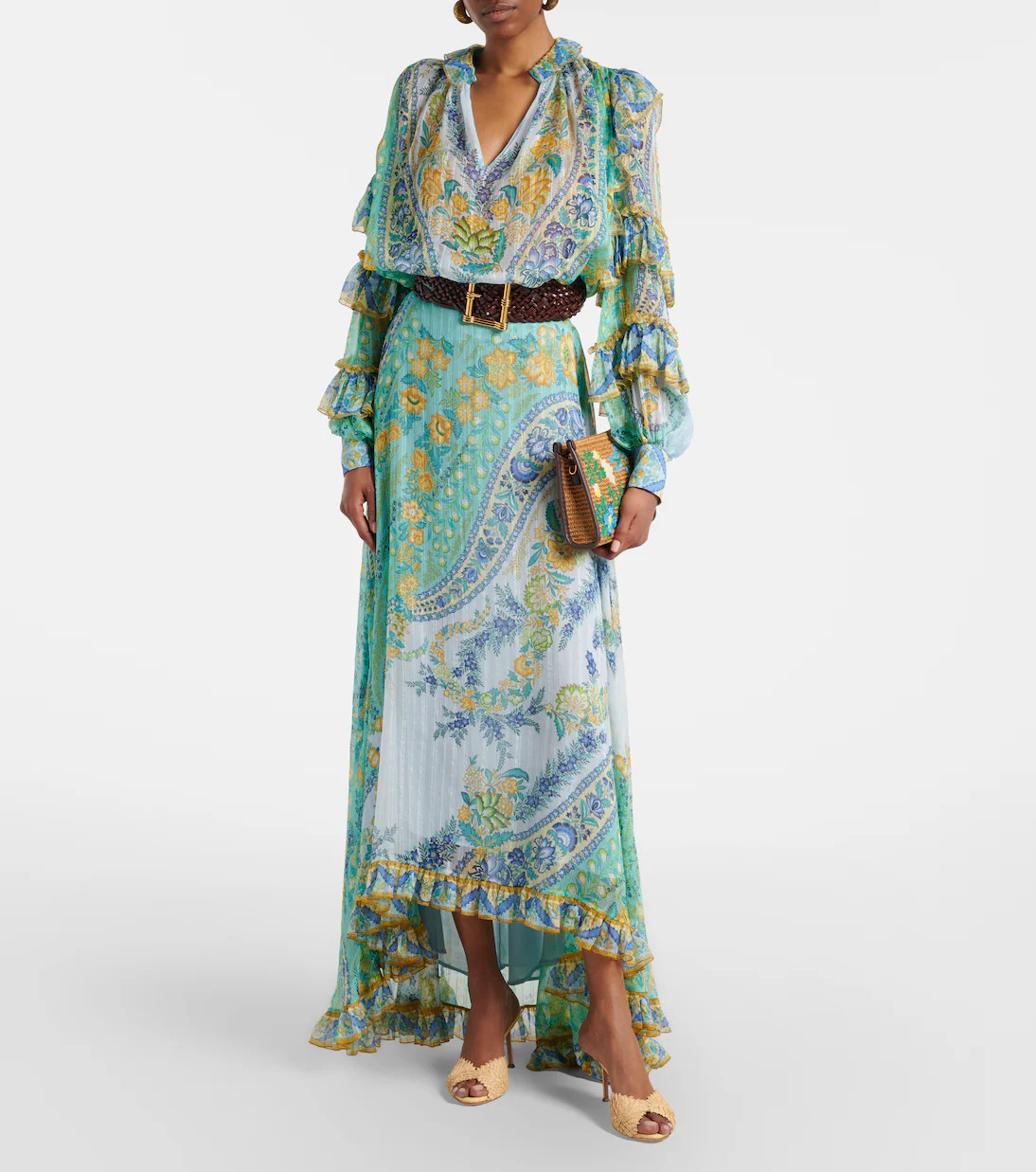 Floral asymmetric silk maxi skirt | Mytheresa (US/CA)