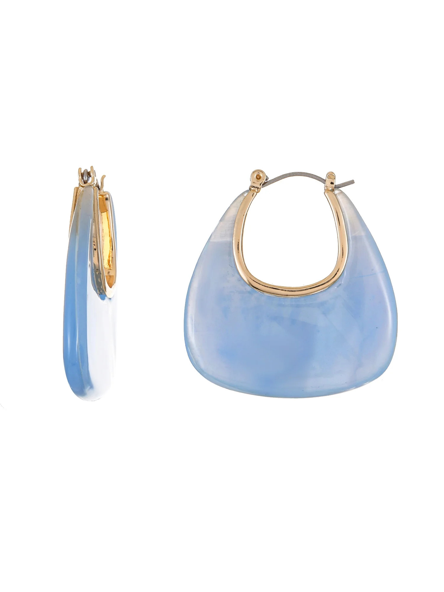 Time and Tru Blue Swirl Snap Hoop Earrings, Pink, 1 Pair - Walmart.com | Walmart (US)