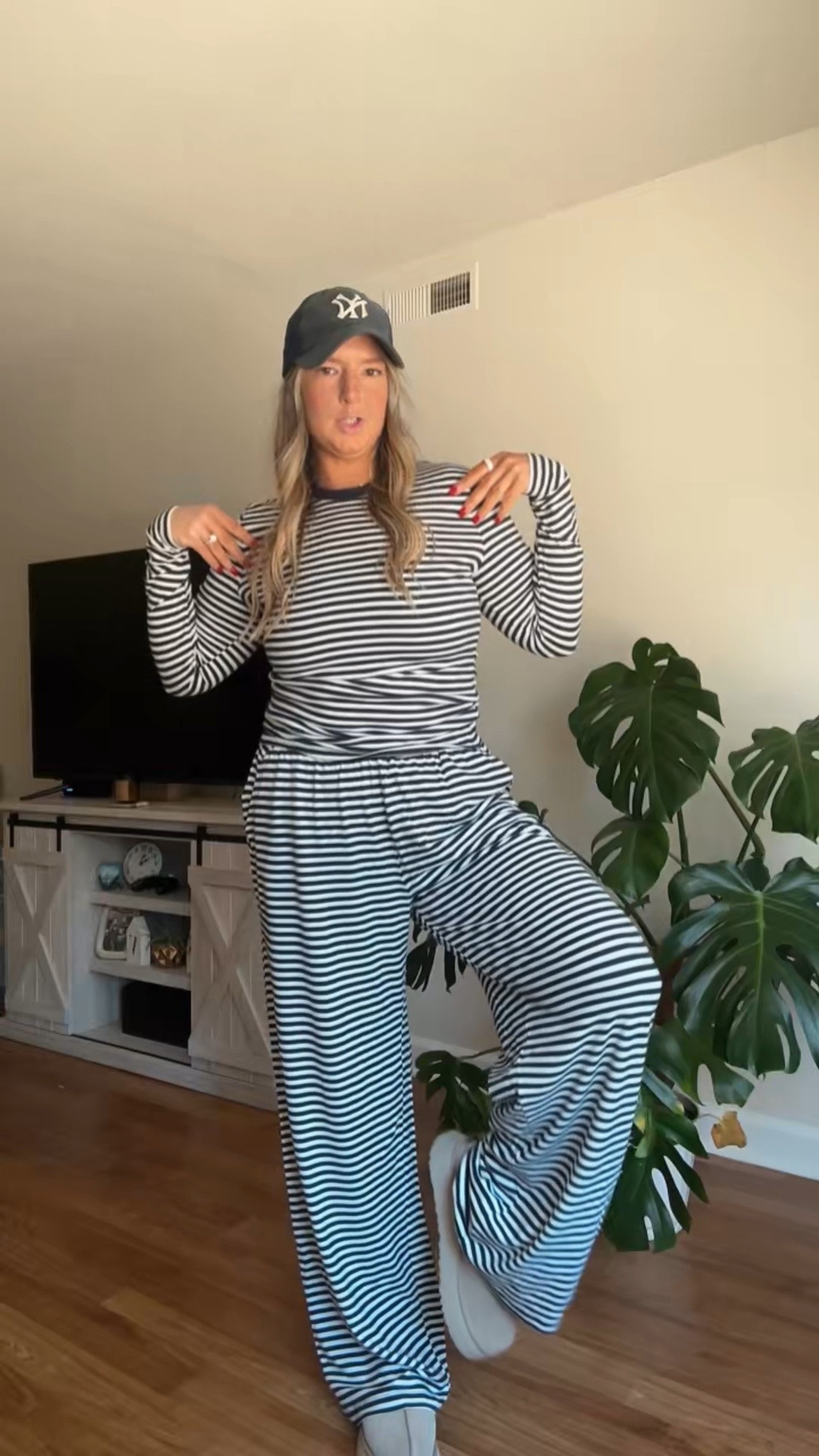 A few new arrivals from Abercrombie! I’m 5’9 wearing a large top and large long bottoms. I sized up to an XL in the overalls and it definitely runs large! The striped set is one of my absolute faves! 

#LTKMidsize #LTKSeasonal #LTKootd