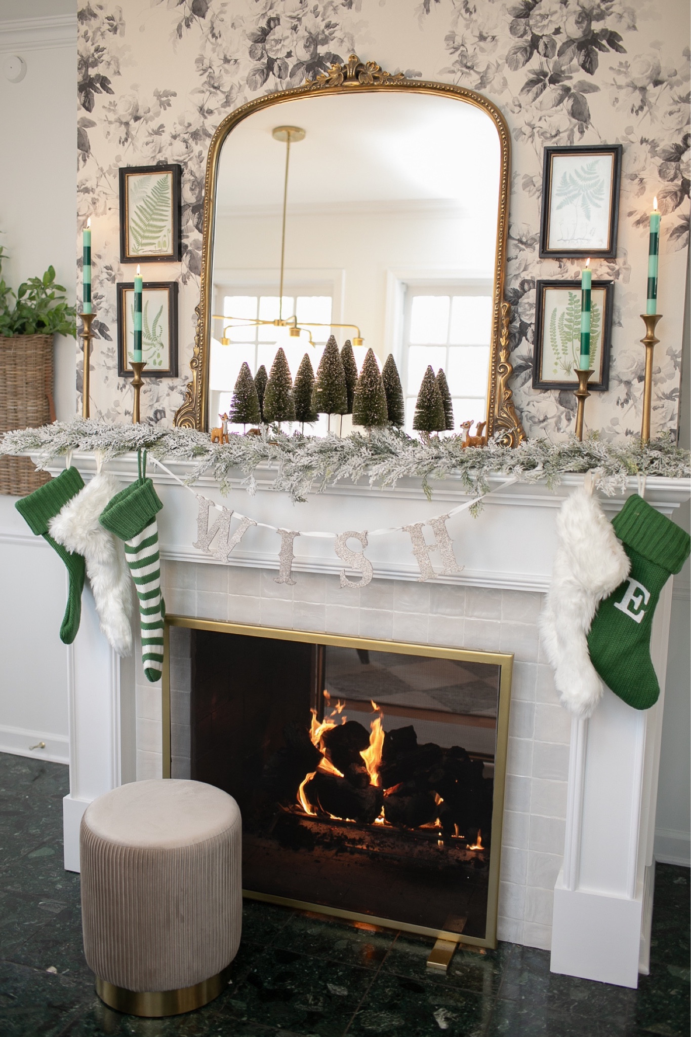 My favorite wallpaper giving this dreamy fireplace the perfect cozy touch! 

#LTKHoliday #LTKhome #LTKSeasonal
