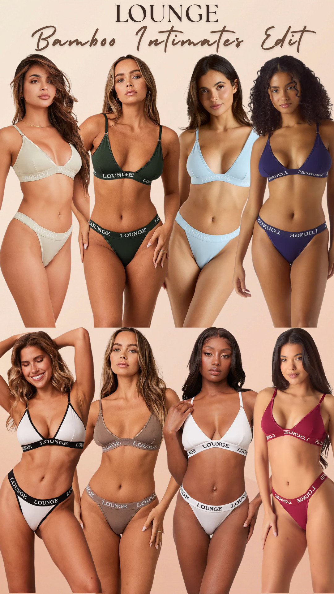 @lounge | Elevated Triangle Ultra Soft Bamboo Intimates | Bras, Briefs & Thongs

If your underwear drawer is full but nothing actually feels good to wear… this is the upgrade.

Because the best intimates aren’t just cute — they’re the ones you forget you’re even wearing… while still making you feel confident.

I went through SO many options and these LOUNGE Bamboo Intimates are the ones that made the cut.

Not everything is worth it — these are.
This is that soft, flattering, wear-on-repeat kind of set.

Why these are actually worth it:
• Buttery soft bamboo fabric (literally feels like nothing on your skin)
• Breathable + lightweight → perfect for all-day wear
• Stretchy but still supportive (no digging, no uncomfortable seams)
• Flattering cuts that enhance without overdoing it
• Minimal, clean aesthetic that looks elevated
• Waistbands that stay put (no constant adjusting)

The vibe:
Effortless, natural, confident — that “I feel good in my own skin” energy
Color moment (ALL wearable, everyday tones):
Soft neutrals, deep greens, baby blues, classic black/white, rich reds — everything you actually reach for daily

Perfect for:
Everyday wear (this is the main one)
Lounging at home but still feeling put together
Under dresses, activewear, travel outfits
Layering basics that don’t show through
That confidence boost no one else sees… but you feel

These are the kind of pieces you end up grabbing first every morning —
because they’re just better than everything else you own.

I did the digging for you — these are the intimates that are actually worth buying and wearing on repeat.
If your basics feel basic… this is your upgrade.

↓ Everything is linked!

#LTKMothersDay #LTKSaleAlert #LTKTravel