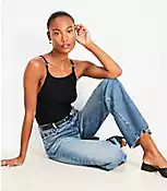 Ribbed Square Neck Sweater Tank Top | LOFT