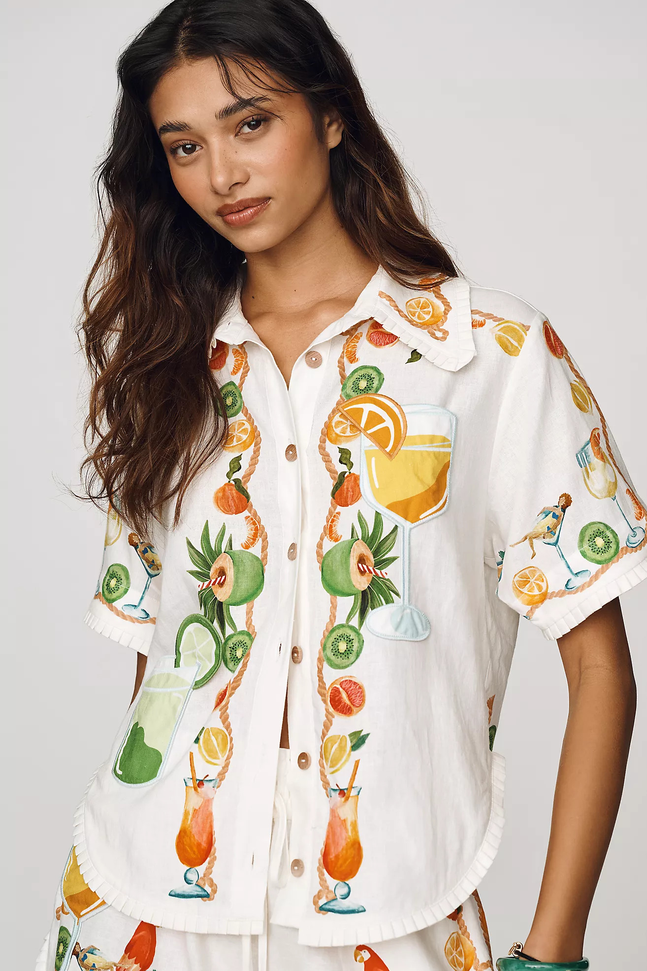 Farm Rio Biricutico Buttondown Shirt | Anthropologie (US)