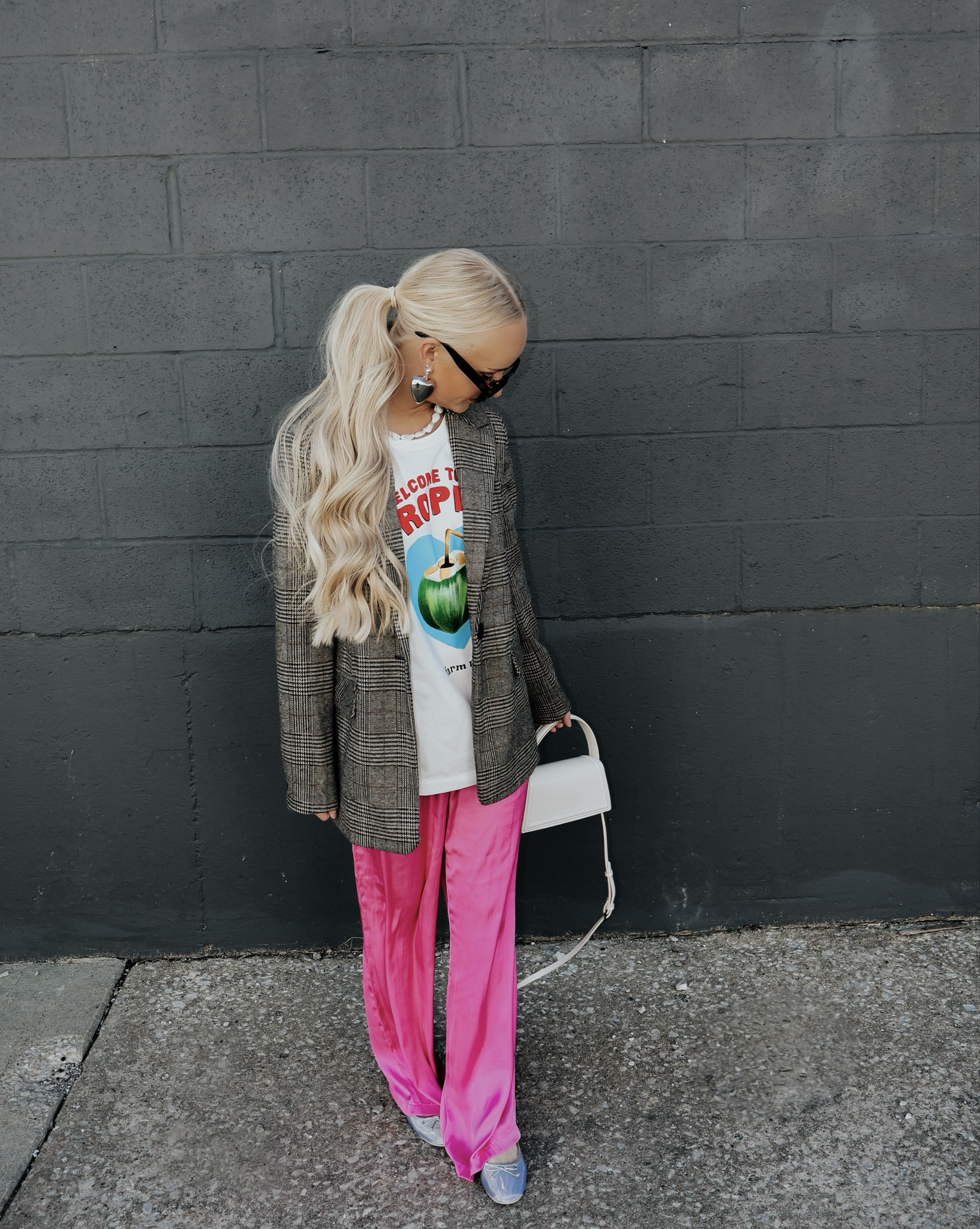 I like to call this my “cool girl” fit! Forever loving Nickel & Suede and all bright colors for spring !!! 
💌🌸☀️🪻🪿
My pink pants and blazer are both from TJ Maxx, but I have a similar pieces linked here and on my ShopMy! xx 

#LTKSeasonal #LTKStyleTip