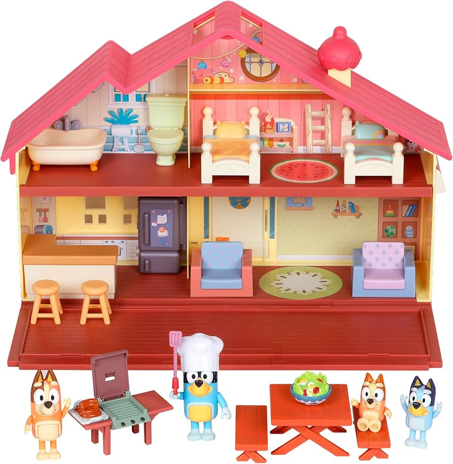 Bluey Toy House Mega Bundle Family Home & BBQ Playhouse Toys, Bingo, Bandit, Chilli, Kids Doll Ho... | Amazon (US)