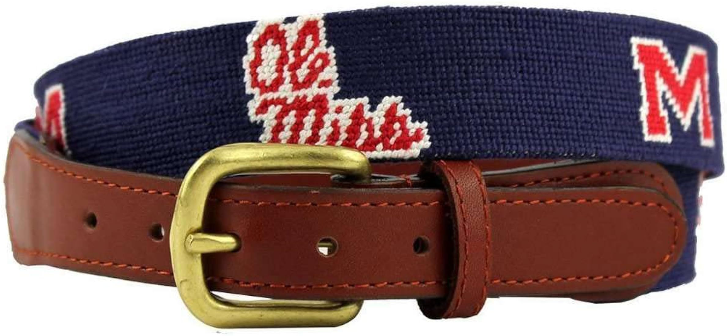 Ole Miss Needlepoint Belt in Navy and Crimson by Smathers & Branson | Amazon (US)