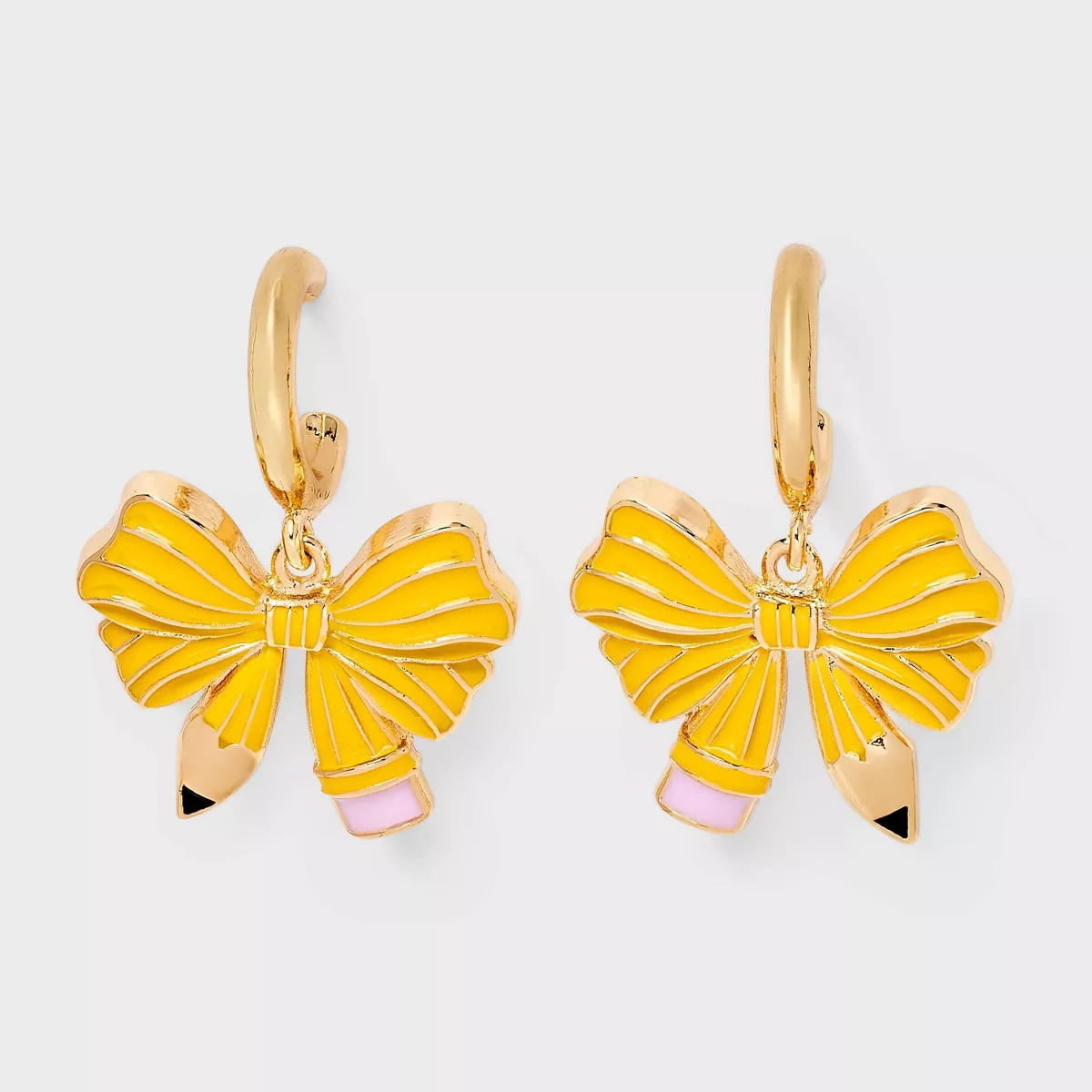 Teacher Pencil Bow Earrings - Multicolor | Target