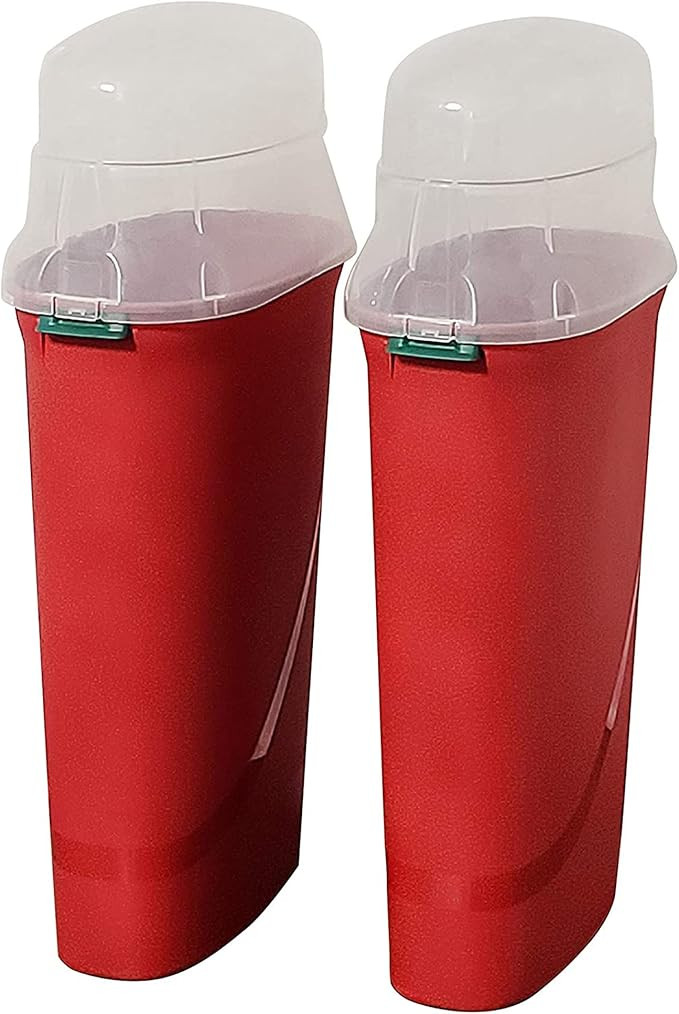 HOMZ 2-Pack Gift Wrap Plastic Storage Organizer, Vertical Wrapping Paper Holder, Red/Clear | Amazon (US)