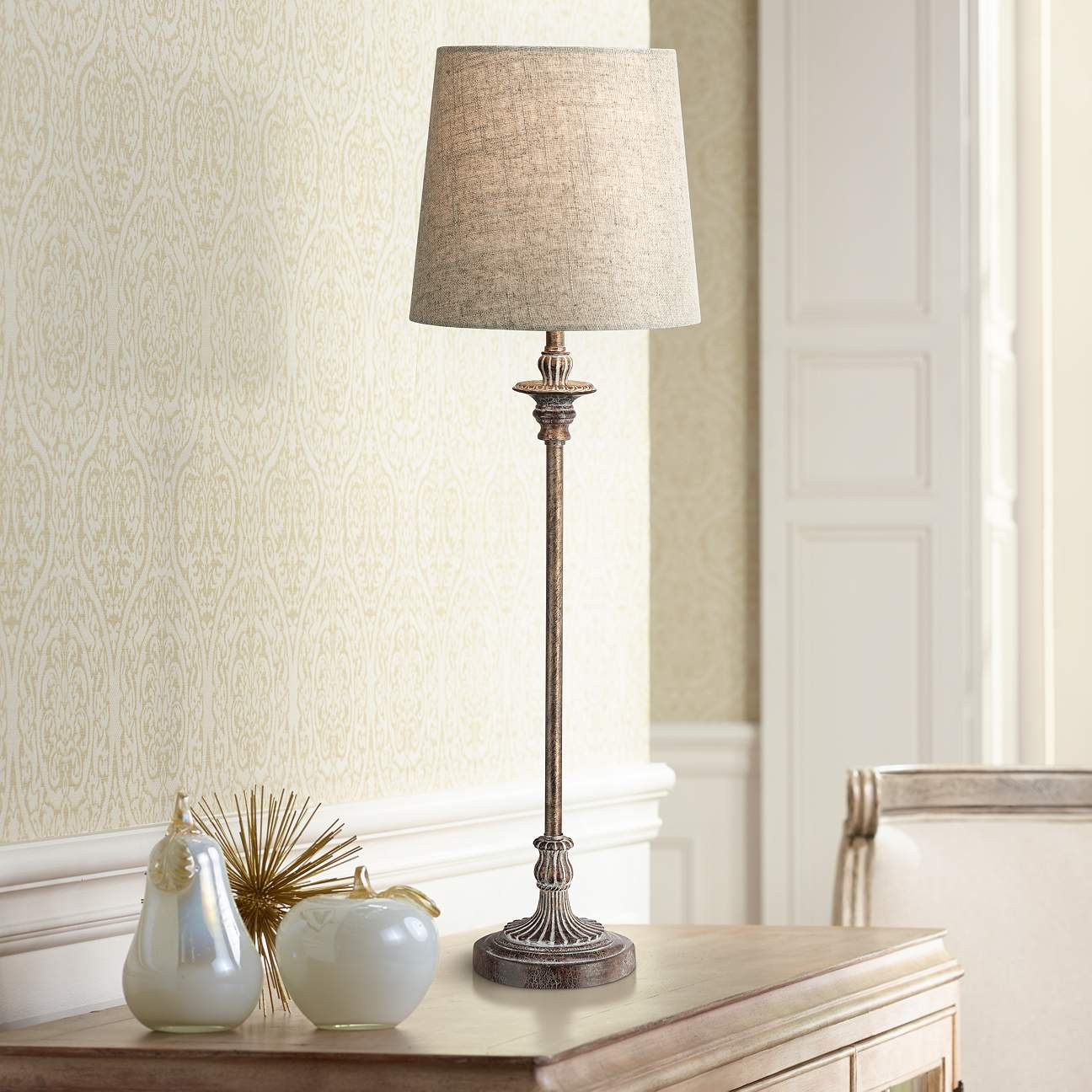 Bentley Weathered Brown Buffet Table Lamp | LampsPlus.com