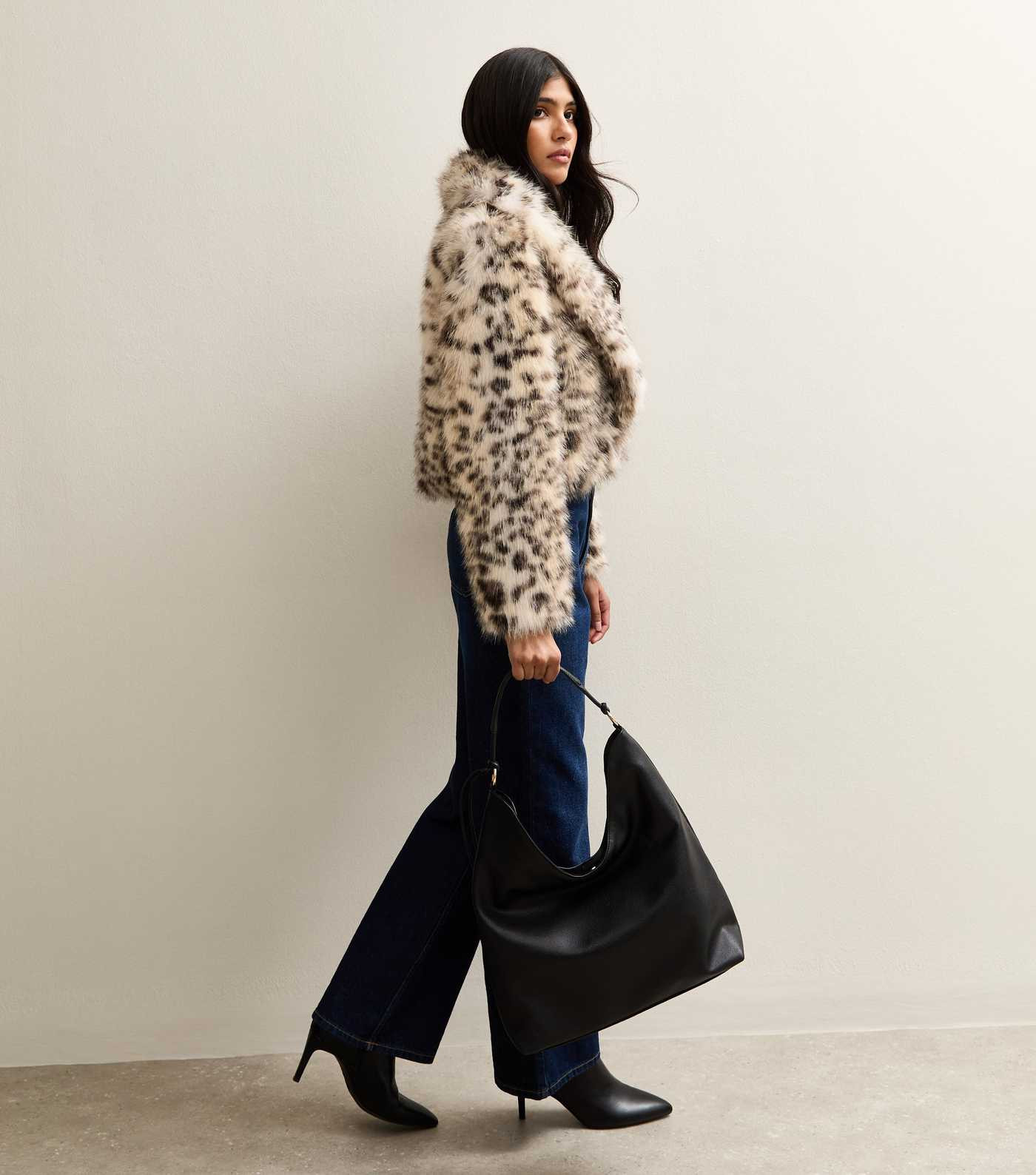 Brown Animal Print Faux Fur Cropped Jacket | New Look | New Look (UK)