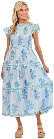 Mud Pie Women's Perin Smocked Midi Dress | Amazon (US)