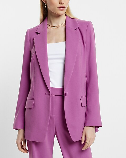 One Button Cinched Boyfriend Blazer | Express
