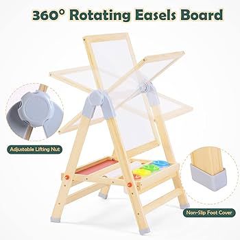 XCSOURCE Art Easel for Kids, 360°Rotating Adjustable Toddler Easel, Double Sided Wooden Kids Eas... | Amazon (US)