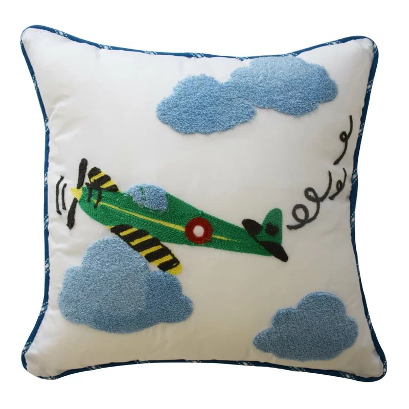 In The Clouds Airplane Throw Pillow | Wayfair North America