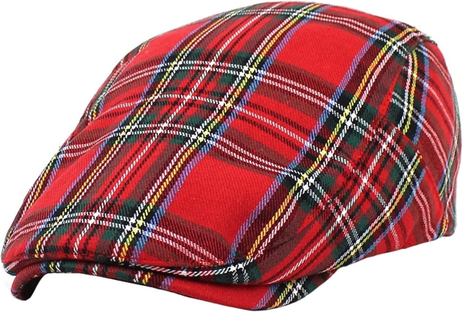 PXHBHP Plaid Flat Irish Newsboy Men's Hat Fashion Fishing Winter Hat French Artist Beret | Amazon (US)