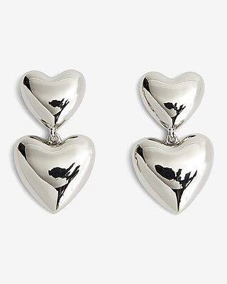 Double Heart Drop Earrings | Express