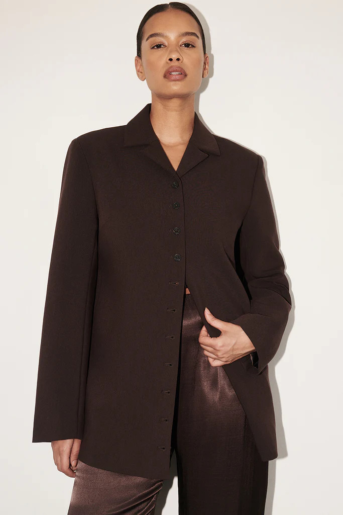 RYKER DARK CHOC OVERSIZED BLAZER | DISSH