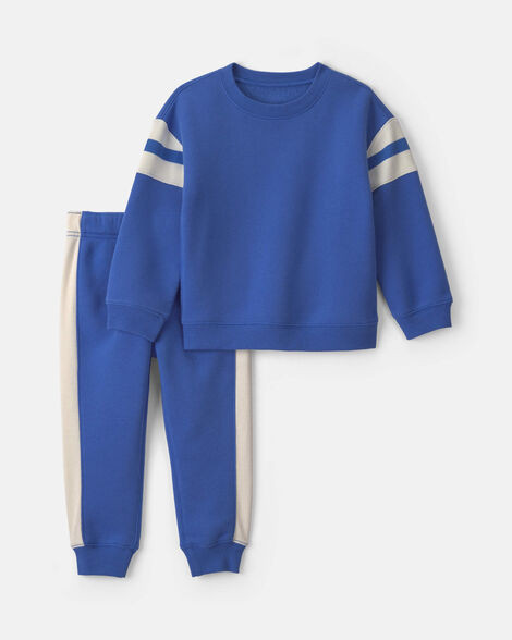 Toddler Boy 2-Piece Fleece Long-Sleeve Top & Pant Set - Blue | Carter's | Carter's Inc