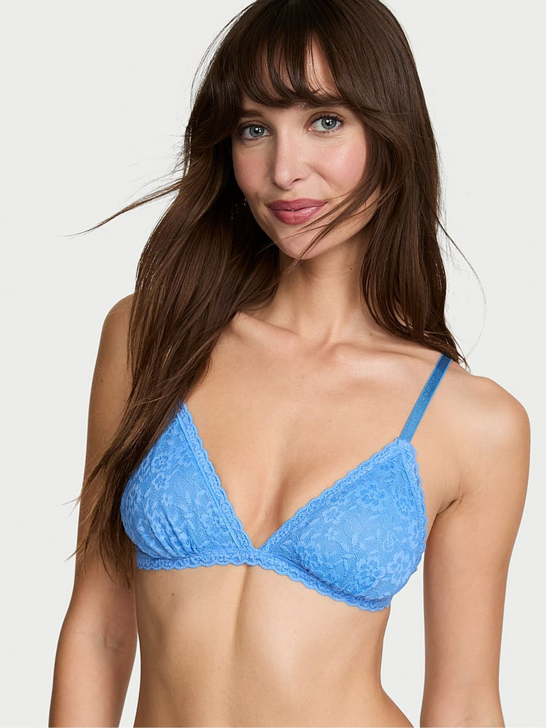 Blue Jasper Lace Triangle Bralette | Victoria's Secret UK | Victoria's Secret UK