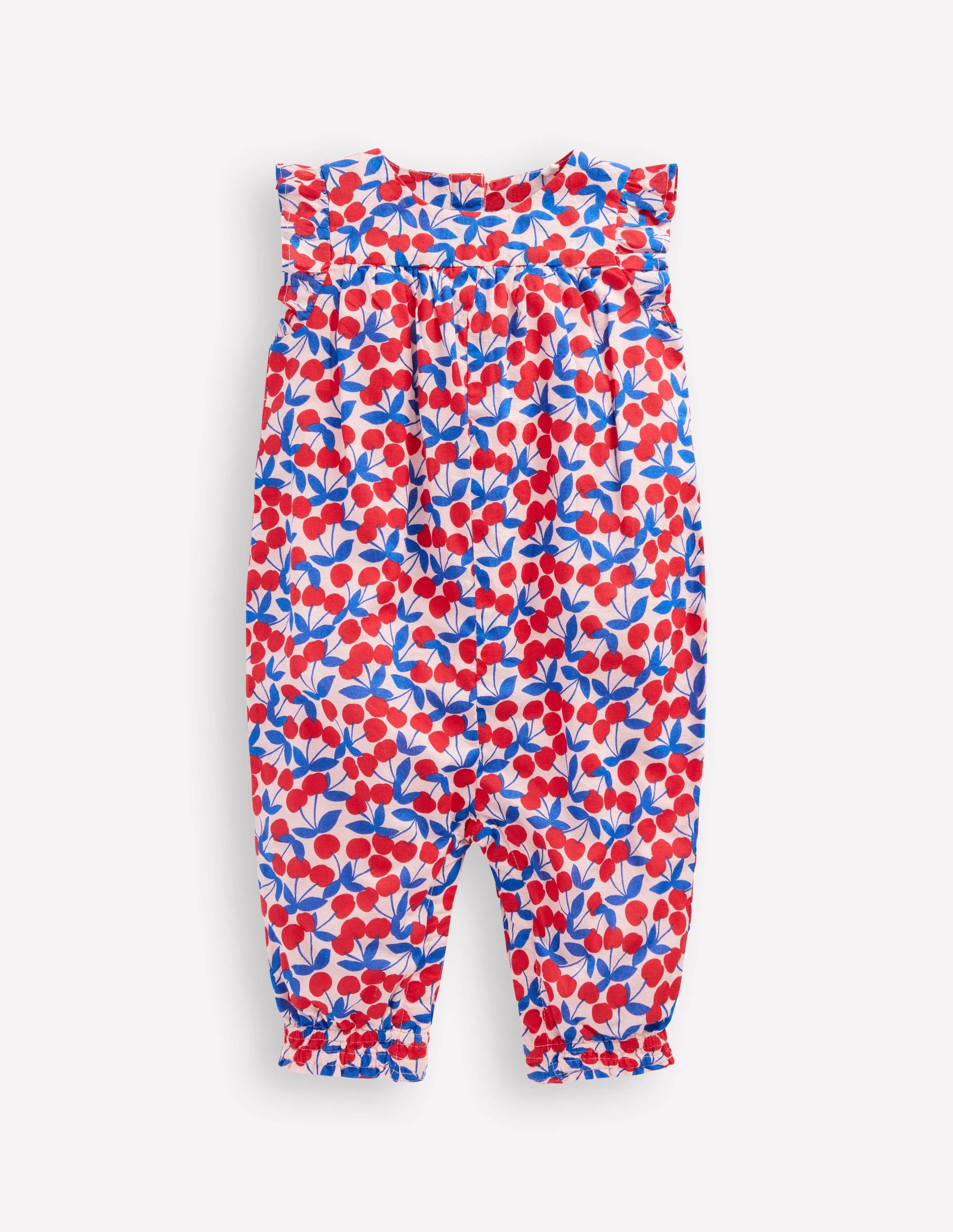 Girls Ruffle Sleeve Romper-Chalk Pink Cherries | Boden (US)