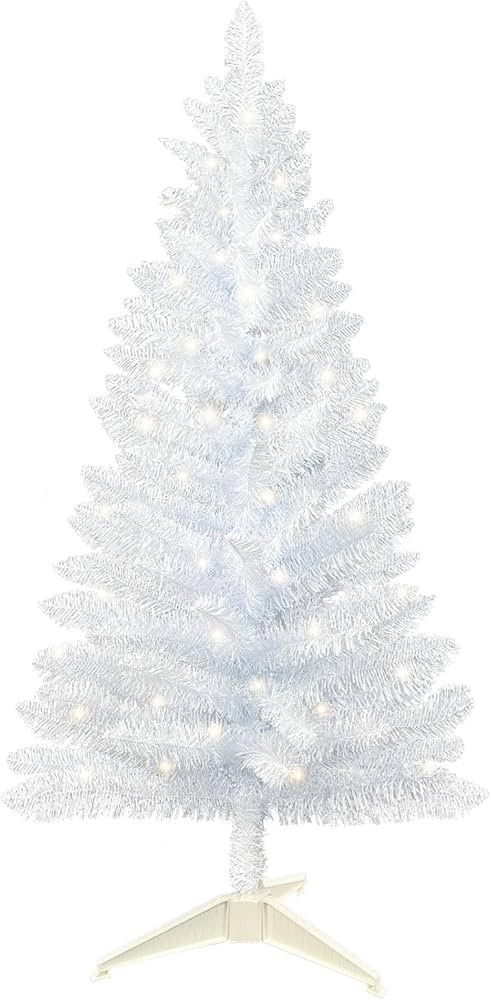 4ft Lighted Artificial White Christmas Tree | Leeheeyee Small Fake Christmas Tree, Not Pre-lit Wh... | Amazon (US)