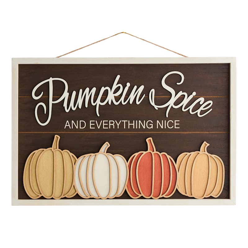 Black Faux Wood Pumpkin Wall Decor, 18" | At Home