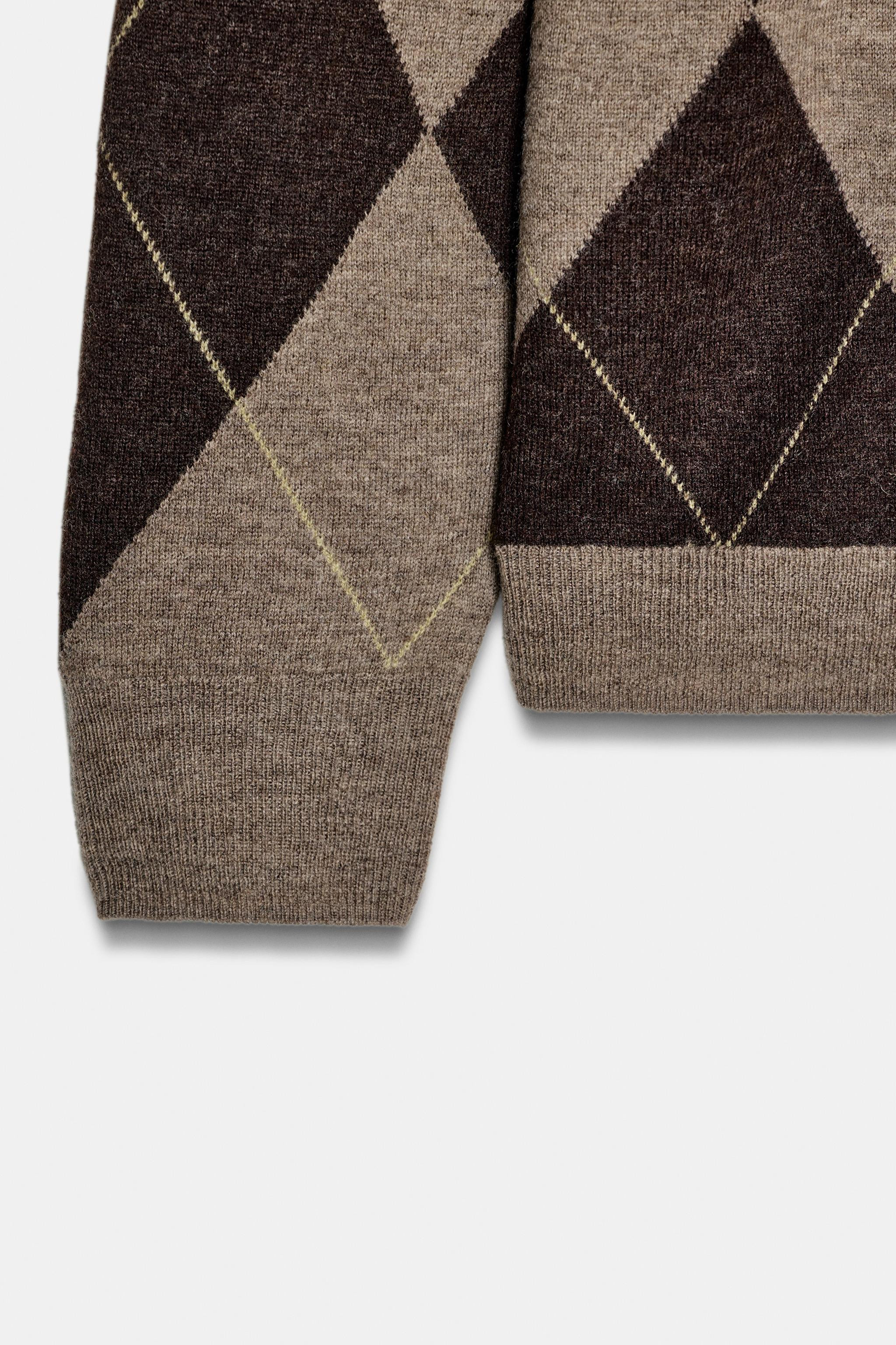 100% WOOL DIAMOND JUMPER | Zara UK