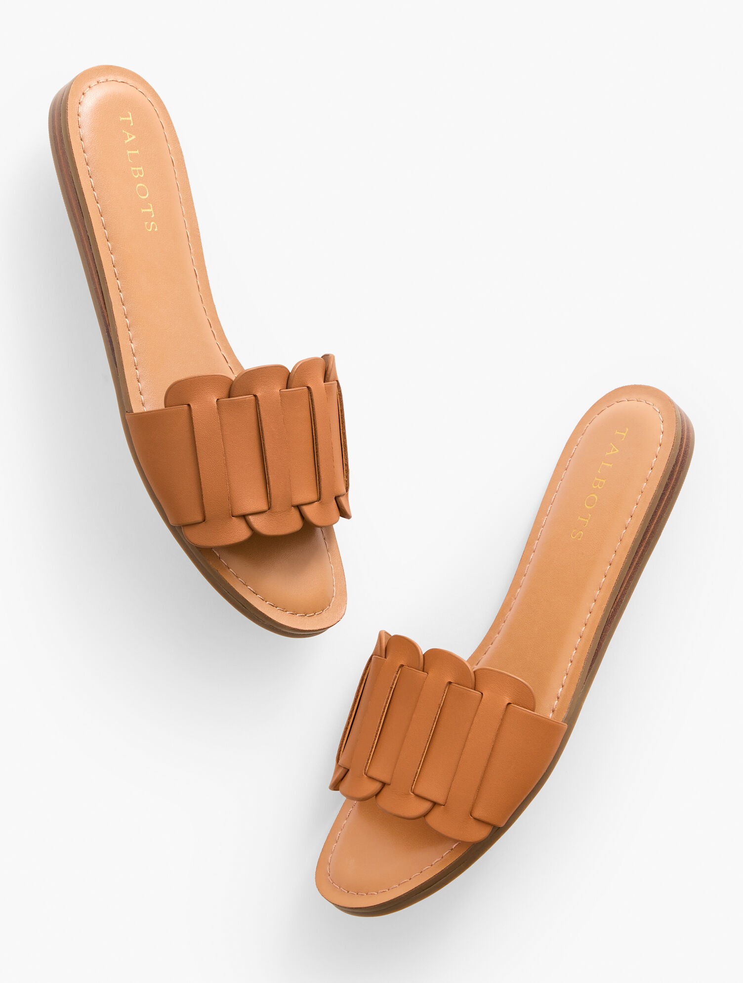 Kaia Vachetta Demi Wedge Slides | Talbots