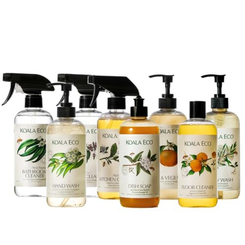 Koala Eco Complete Collection - Dish Soap, Hand Soap, Body Wash, Floor Cleaner, Kitchen Cleaner, Bath Cleaner, Glass Cleaner, Fruit and Veg Wash - Essentail Oils (8 Pack) | Amazon (US)