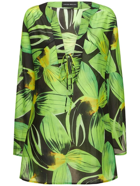 Caftan cotton muslin mini dress | Luisaviaroma