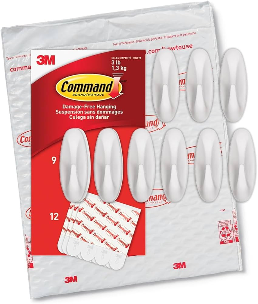 Command Medium Designer Hooks, Damage Free Hanging Wall Hooks with Adhesive Strips, No Tools Wall... | Amazon (US)