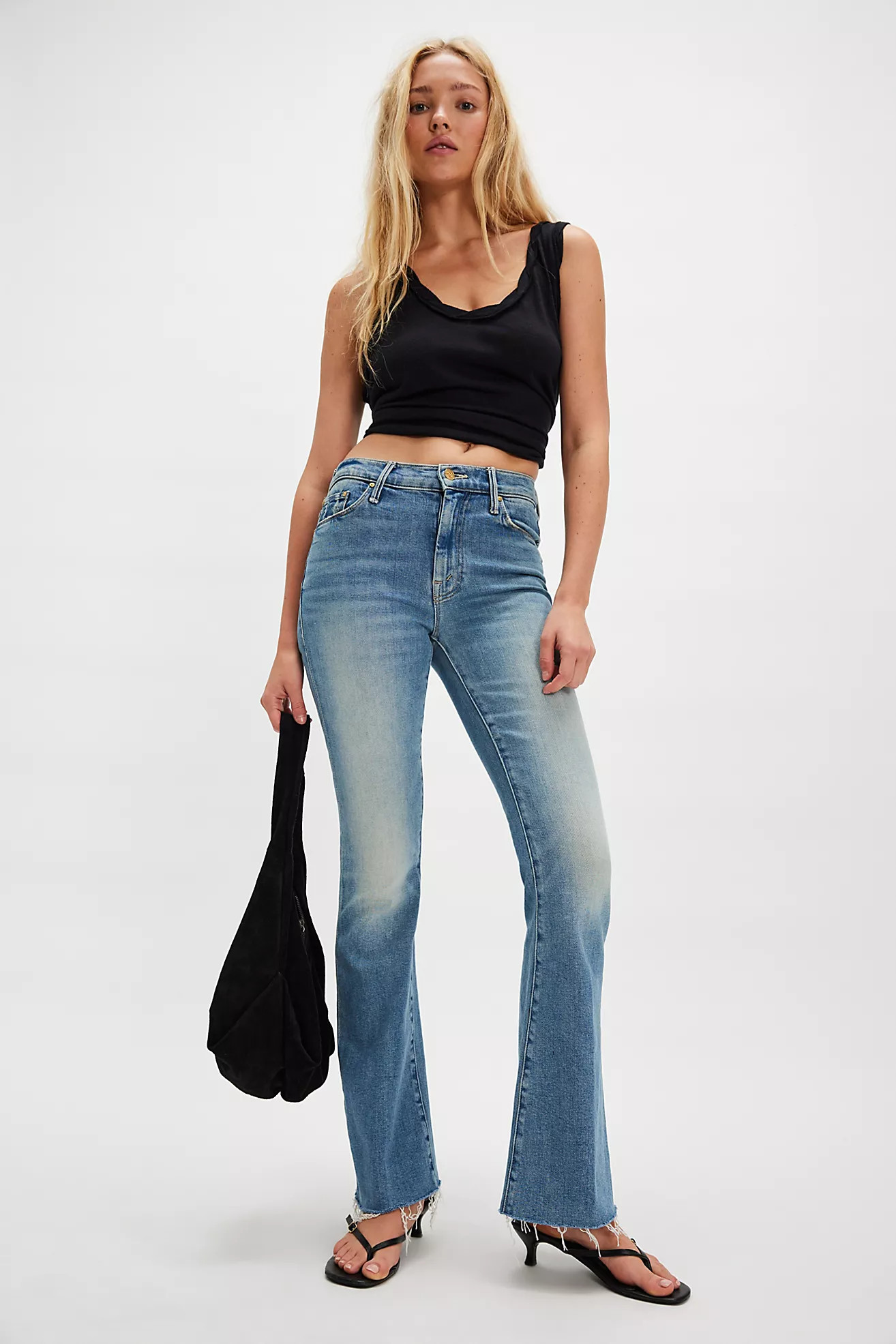 MOTHER The Weekender Frayed Flare Jeans | Free People (Global - UK&FR Excluded)
