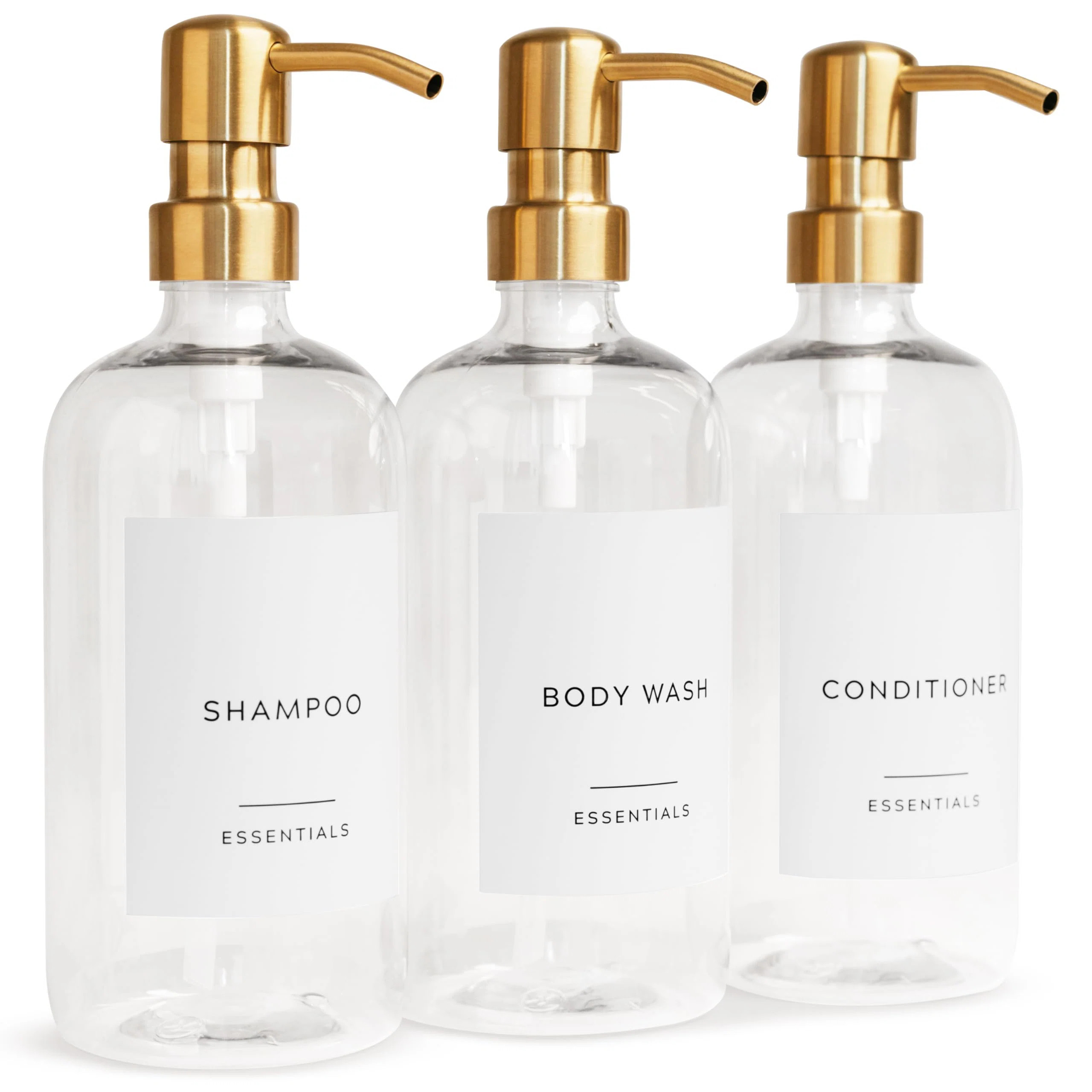 Latitude Run® Stylish Shampoo And Conditioner Dispenser Set Of 3 - Modern 21Oz Shower Soap Bottl... | Wayfair North America